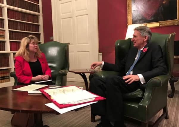 Maria Caulfield Lewes MP with the Chancellor Philip Hammond (photo submitted). SUS-161123-111338001