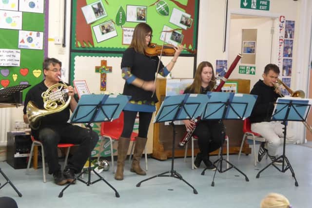 Musicians from Bournemouth Symphony Orchestra at Amberley School