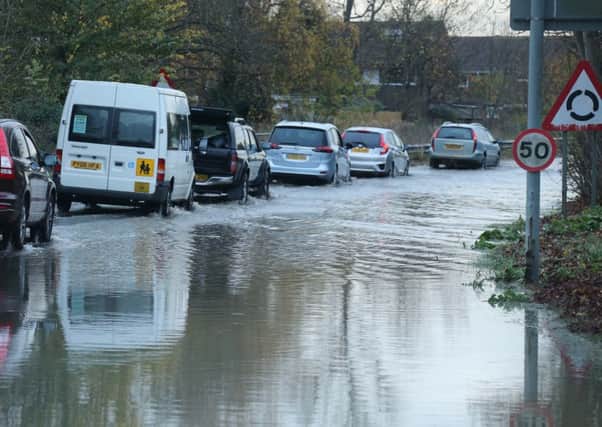 Flooding at the roundabout on Wednesday