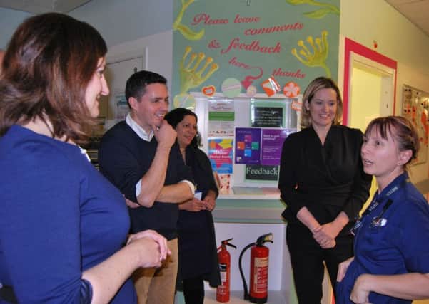 MPs Caroline Ansell, Huw Merriman, and Amber Rudd visiting Conquest Hospital in Hastings (photo submitted). SUS-161123-162131001