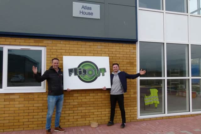 Richard and Ryan Wootton outside the site on Glenmore Business Park where they will be developing their new Flip Out trampoline park