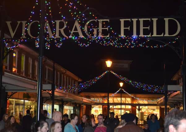 Vicarage Field Christmas lights switch on SUS-161125-143652001