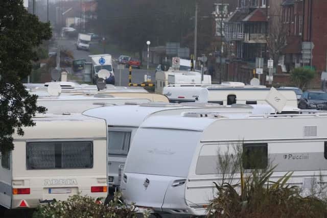 Travellers camped in Littlehampton. Photo by Eddie Mitchell SUS-161126-120516001