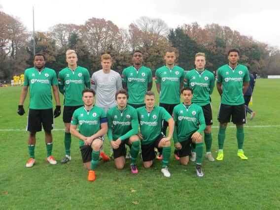 The Burgess Hill Town team before the game. Picture by David Marriott