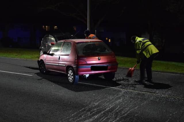 Emergency services were called to reports of a collision in Langney Rise last night. Pictures by Dan Jessup SUS-161127-125900001