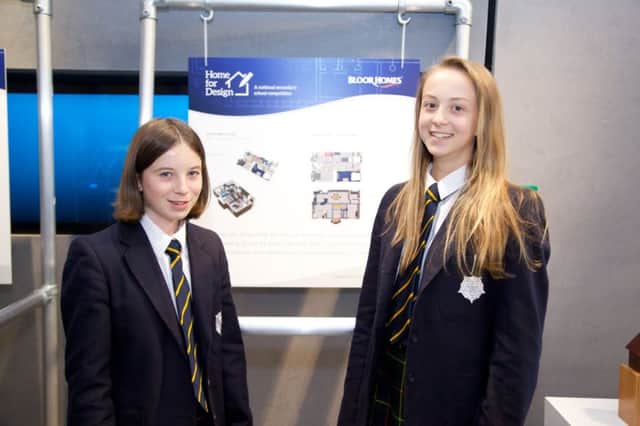 Students Ella Howlett, left, and Rebe Casseldon, winners of Bloor Homes' design-a-home competition