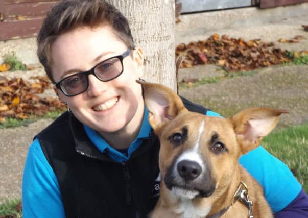 Ash Peters, Wadars Animal Rescue Officer, with Marley, a six month old crossbreed who is looking for a new home
