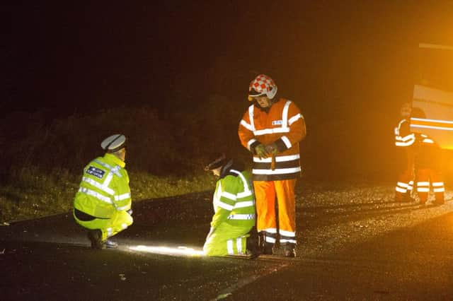 Emergency services at the scene of a fatal crash on the A272 near Tillington. Photo by Eddie Mitchell