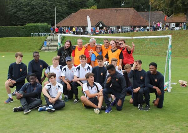 The winning Aldingbourne Trust team with students from Christ's Hospital School, who provided support