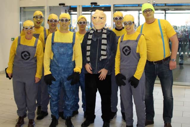 The senior team was challanged to dress as characters from the movie Despicable Me