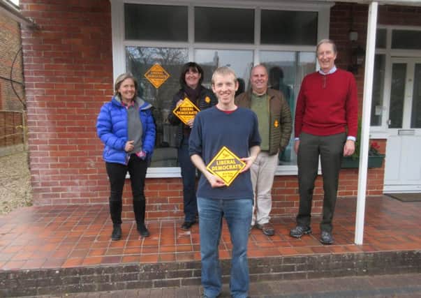 Jonathan Brown, Southbourne's newly elected district councillor, with some fellow campaigners