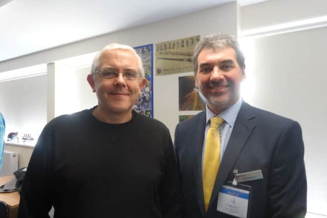 Gary Templar (Envision Technology Solutions) with Paul Kooner-Evans (Chichester University). Photo by Lucy Hargreaves