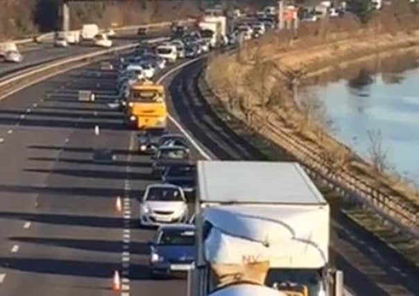 Traffic building on the M27 this afternoon