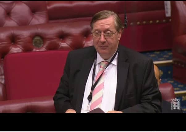 Lord Borwick, a director for Mayfield Market Towns, pictured speaking in the House of Lords (photo from parliament.tv). SUS-161014-154835001