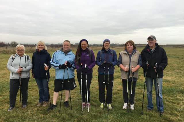 (Left to right) Sue Pratt, Patsy Smith, Ian Buckland, Denise Page, Alison Page, Melissa Marshall and Rod Marshall at Climping Beach