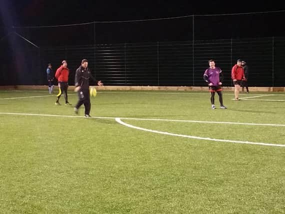 Heath 1st XV training on new 3G surface at Warden Park Academy