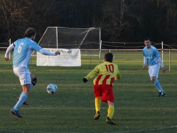 Action from Bexhill United's 5-3 defeat away to Lingfield on Saturday. Picture courtesy Mark Killy