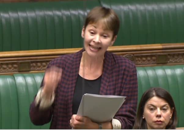 Caroline Lucas, Brighton Pavilion MP, repeated her call for the Government to strip GTR of Southern train services  (photo from Parliament.tv). SUS-160512-163900001