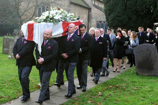Funeral of former four time Crawley Mayor Jim Smith MBE. Pic Steve Robards SR1635387 SUS-160512-192845001