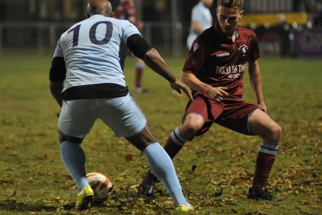 Action from Little Common's win over AFC Uckfield Town in the previous round of the Parafix Sussex Senior Challenge Cup.