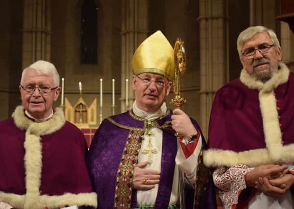 Rt Rev Richard Moth, Bishop of the Diocese of Arundel & Brighton, installed two Surrey priests, Rev Tony Churchill from St Michaels, Ashtead, and Rev Colin Wolczak from Guildford Parish, as Canons of Arundel Cathedral.