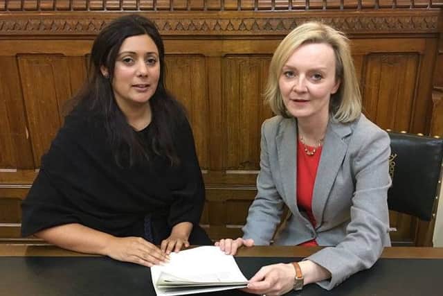 Sussex MP Nusrat Ghani meeting with the Justice Secretary Liz Truss MP yesterday.