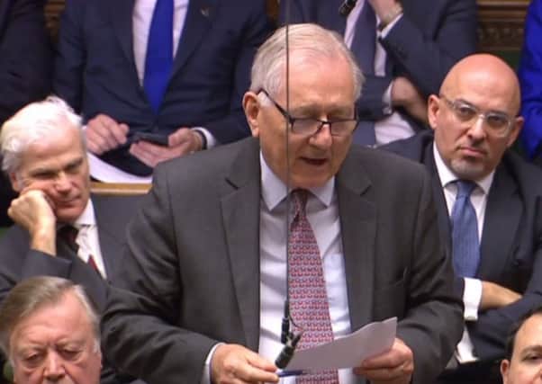 Worthing West MP asking a question about the RMT strikes in the House of Commons during Prime Minister's Questions (photo from parliament.tv). SUS-160712-121917001