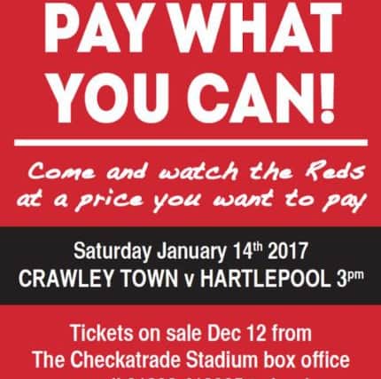 Pay What You Can day at Crawley Town