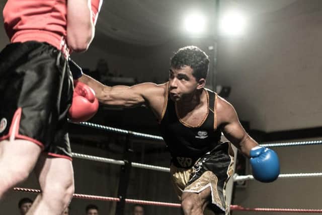 Shanto Khan delivers a big right hand. Picture courtesy Luke Jones, Bexhill Film Company