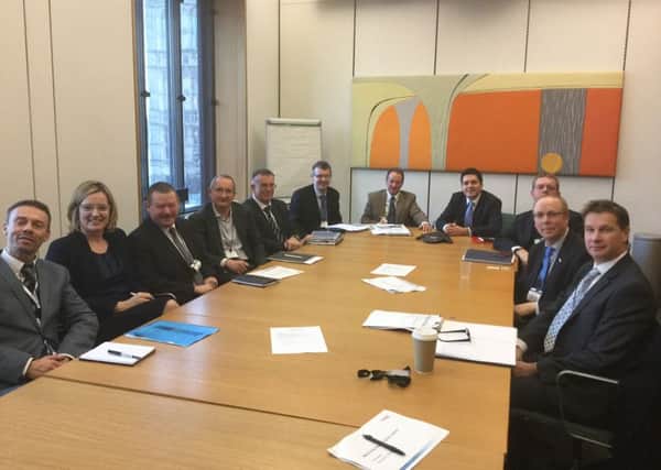 The high speed rail working group at its latest meeting at the House of Commons. Photo courtesy of Amber Rudd SUS-161220-155425001