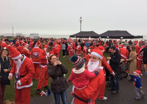 Santa's assembling at Brighton seafront. Picture: David Taylor