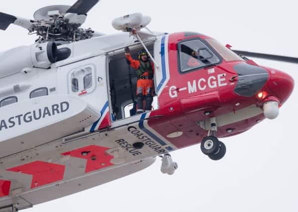 A coastguard helicopter in flight earlier this year
