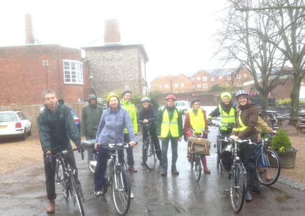 Sarah Sharp with fellow cycle campaigners