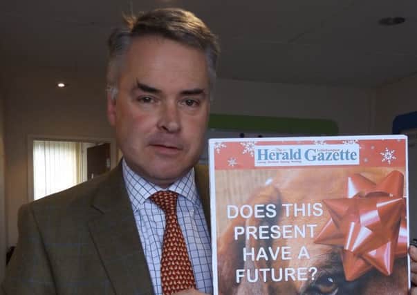 MP for East Worthing and Shoreham Tim Loughton endorsing the Wadars Christmas campaign, in partnership with the Herald and Gazette series