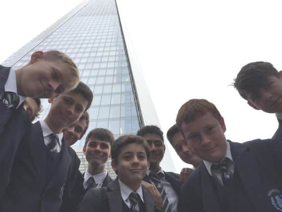 Year 9 boys at Canary Wharf