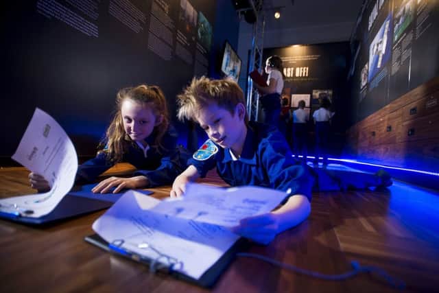 Pupils from Westbourne Primary School at the Tim Peake exhibition