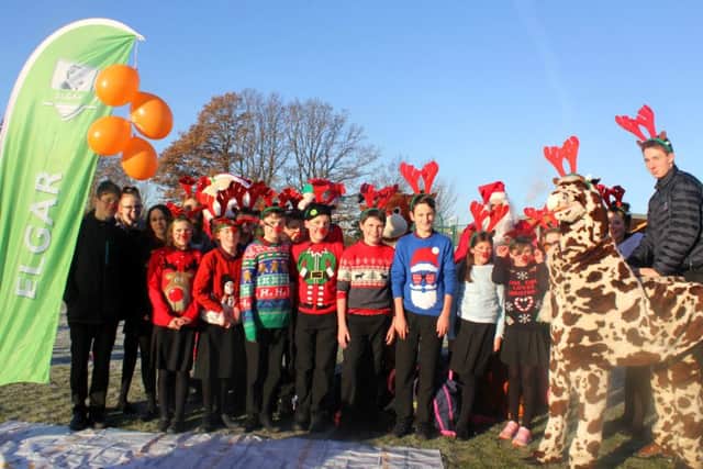 Students in Elgar House at the Weald School, Billingshurst, completed the Reindeer Run fundraiser.