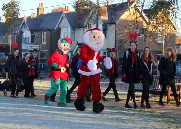 Students in Elgar House at the Weald School, Billingshurst, completed the Reindeer Run fundraiser.