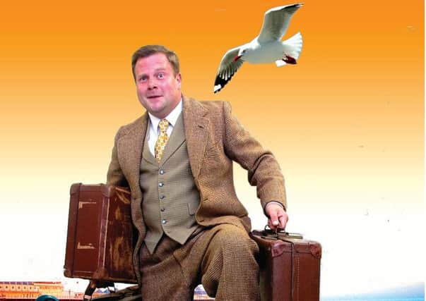 Mark Best in the lead role of Francis in Wick Theatre Company's One Man, Two Guvnors