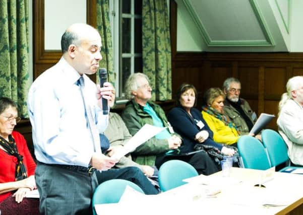 Democracy4Bexhill's Paul Courtel speaking at the Rother District Council meeting on Monday (December 12). Photo courtesy of Democracy4Bexhill SUS-161214-161315001