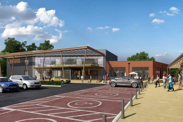Artist's impression unveiled in January 2015 of the supermarket Waitrose hoped to build in Midhurst