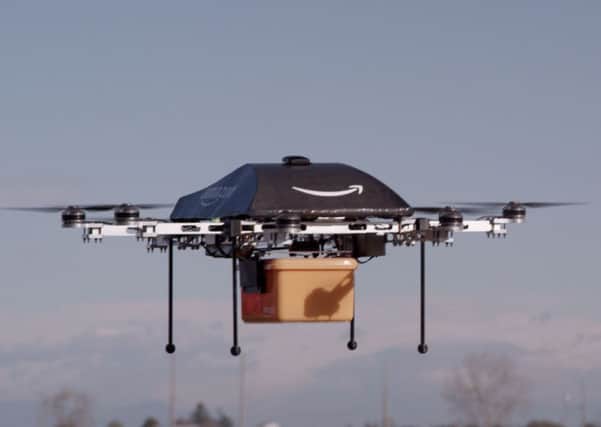 The Amazon drone which has completed it's first ever delivery. Picture: Amazon/SWNS.com