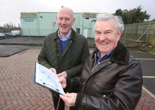 Roger Hanauer and Chris Kemp pictured when they believed the Sylvia Beaufoy car park scheme would succeed
