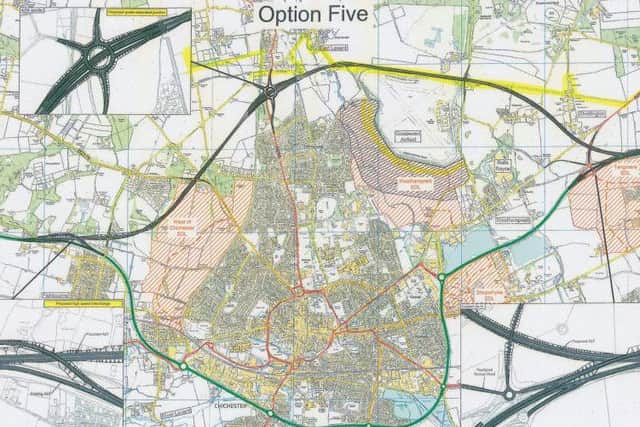 One of two draft options for a northern A27 bypass, which were dropped in March this year, just before the public consultations
