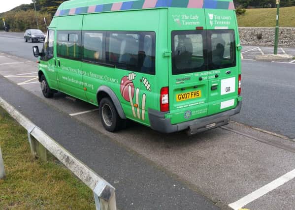 The minibus for the Lavinia Norfolk Centre, part of The Angmering School which teaches children with disabilites, was fined for parking over two spaces