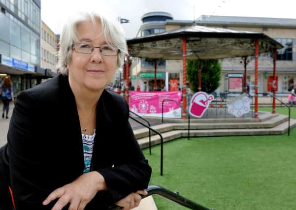 Councillor Brenda Burgesss and the bandstand