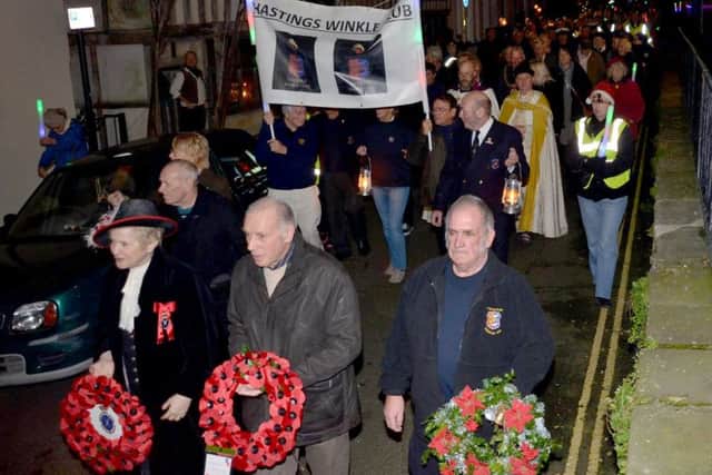 Hastings Winkle Club's Remembrance Parade. Photo by Sid Saunders. SUS-161218-090746001