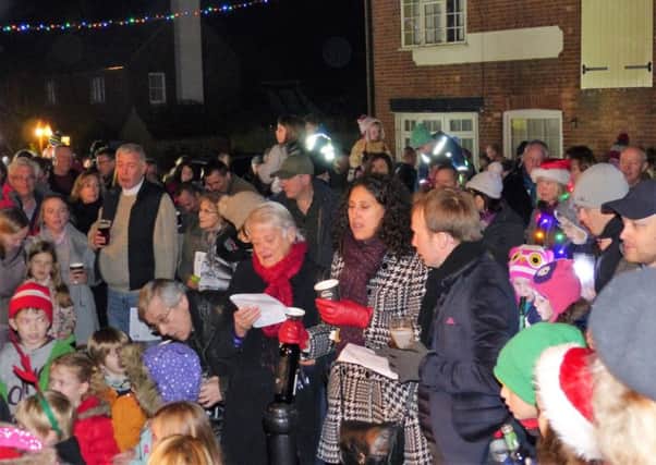 Hundreds gathered for the annual carols around the tree event in Balcombe on Saturday (December 17). Picture: Malcolm Thomason