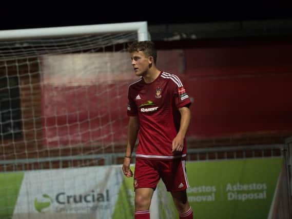 Luke Brodie scored twice in Worthing's win against Burgess Hill this evening. Picture by Marcus Hoare.