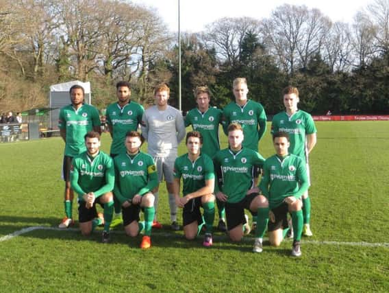 The Burgess Hill Town team before their match with Worthing. Picture by David Marriott